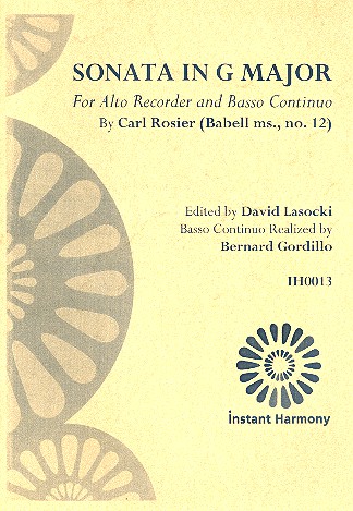 Sonata in G Major for alto recorder and Bc