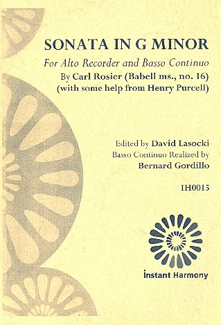 Sonata in g Minor for alto recorder and Bc