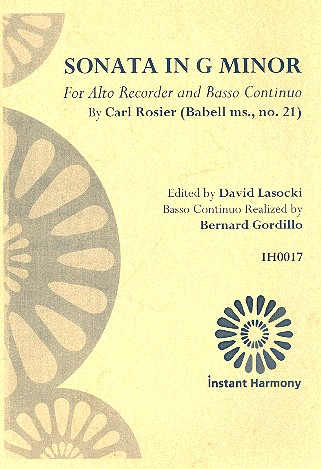 Sonata in g Minor for alto recorder and Bc