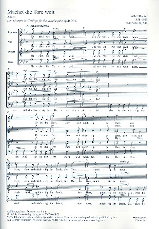 Machet die Tore weit für gem Chor a cappella