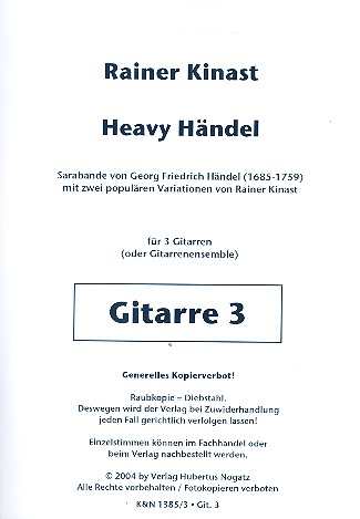 Heavy Händel für 3 Gitarren (Ensemble)
