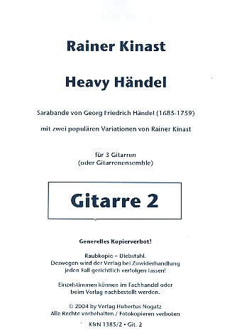 Heavy Händel für 3 Gitarren (Ensemble)