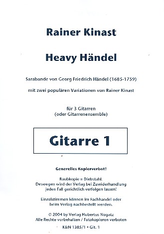 Heavy Händel für 3 Gitarren (Ensemble)