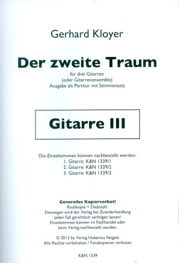 Der zweite Traum für 3 Gitarren (Ensemble)