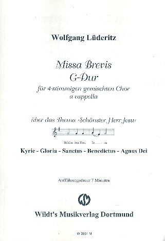 Missa brevis G-Dur für gem Chor a cappella