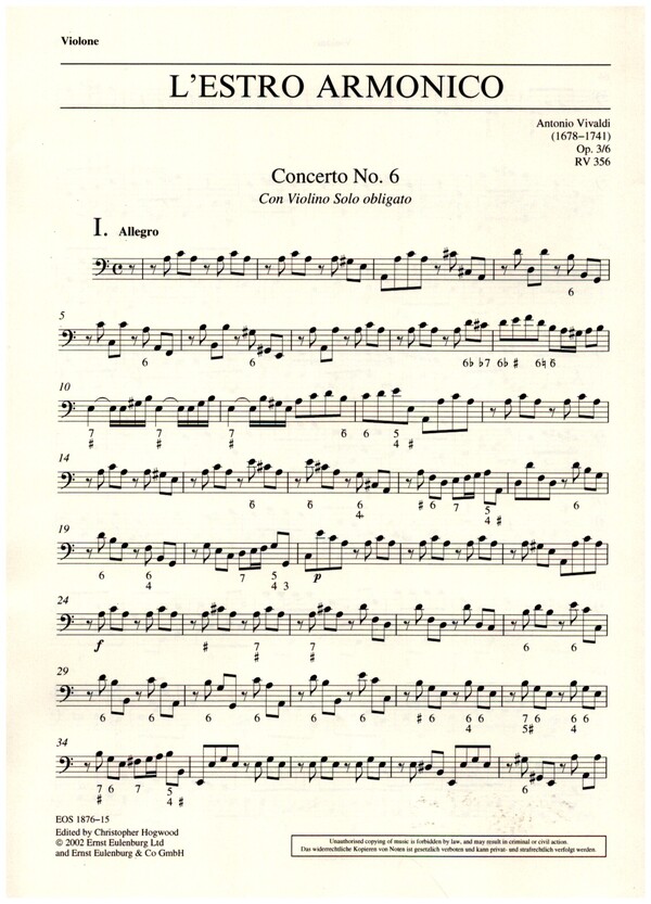 Konzert a-Moll L'Estro Armonico op.3,6 RV356