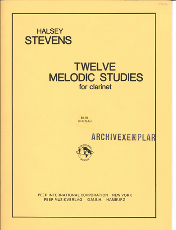 12 melodic Studies for clarinet solo