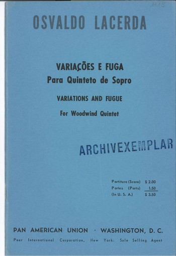 Variacoes e fuga for flute, oboe,