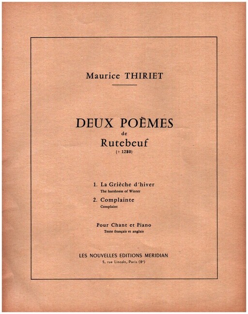 2 Poemes de Rutebeuf