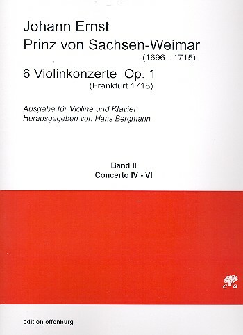 6 Konzerte op.1 Band 2 (Nr.4-6) für Violine, Streicher und Bc