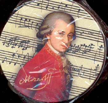 Untersetzer aus Metall/Kork 9 x 2 cm Mozart