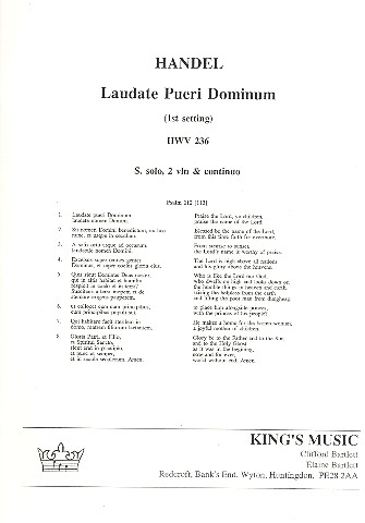 Laudate pueri Dominum HWV236