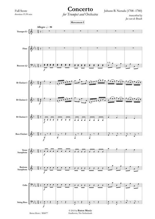 Johann Baptist Georg Neruda, Concerto