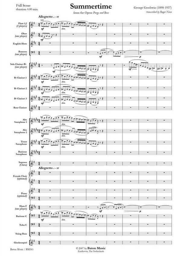 Summertime - from the Opera Porgy and Bess