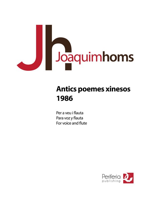 Homs, Joaquim, Antics poemes xinesos - 1986