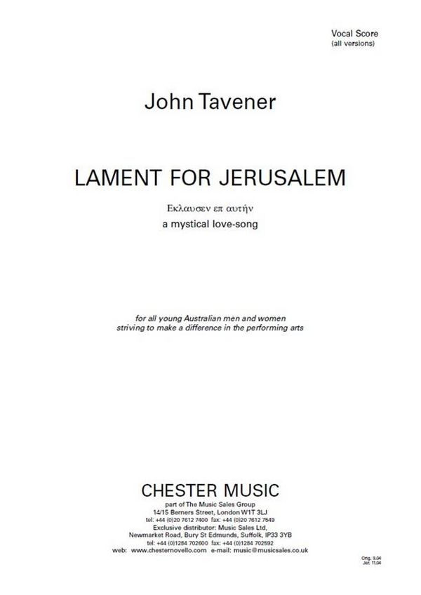 Lament For Jerusalem -