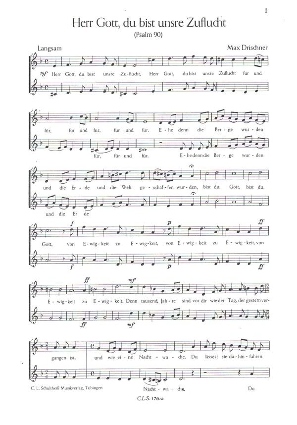 Herr Gott, du bist unsere Zuflucht (Psalm 90)