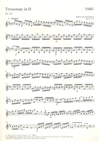 Sonate D-Dur für Flöte, Violine uned Bc