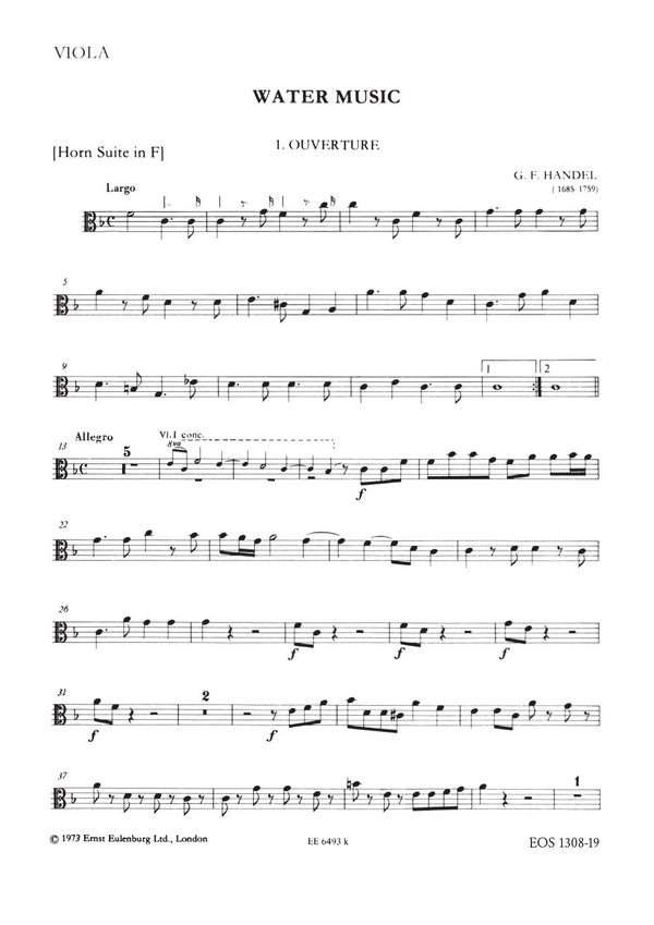 Händel, Georg Friedrich, Wassermusik