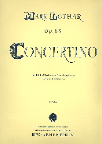 Concertino op.63 für 4 Klarinetten,