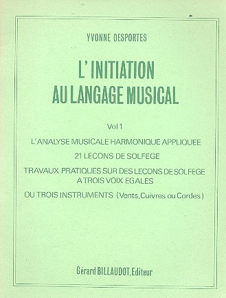 L'Initiation au langage musical vol.1