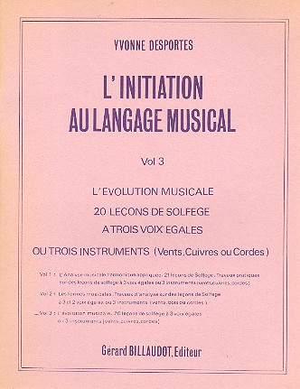 L'Initiation au langage musical vol.3