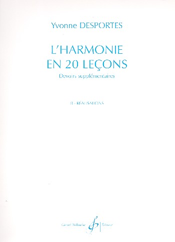 L'Harmonie en 20 lecons - devoirs supplémentaires