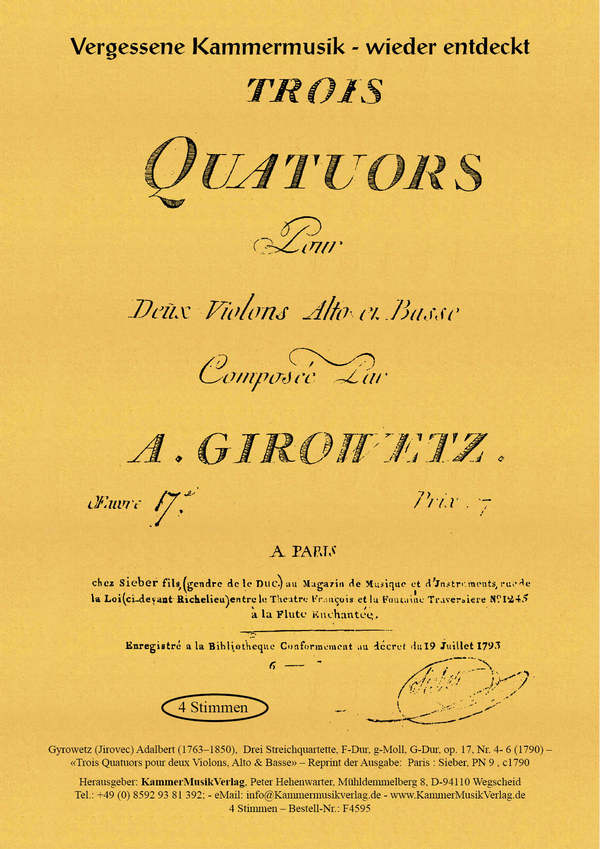 3 Streichquartette op.17