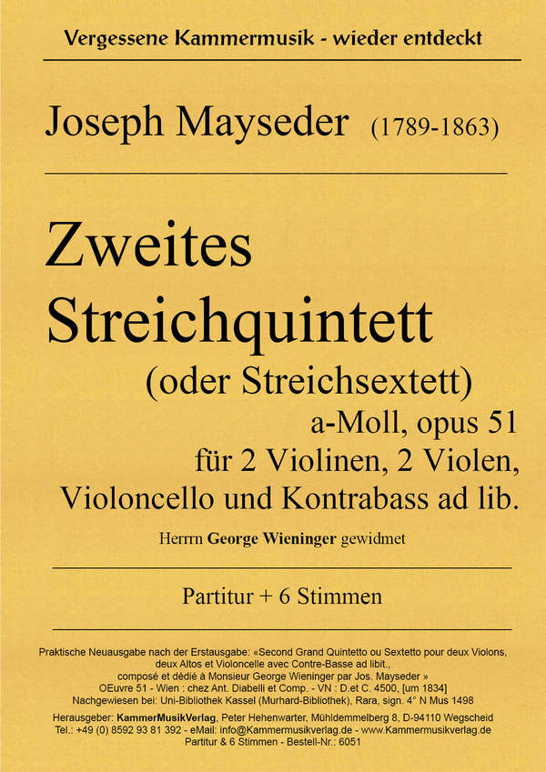 Quintett (Sextett) a-Moll Nr.2 op.51