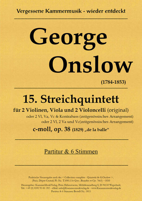 Streichquintett c-Moll Nr.15 op.38