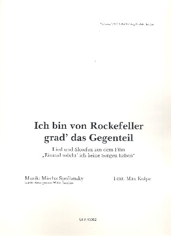 Ich bin von Rockefeller grad das Gegenteil: