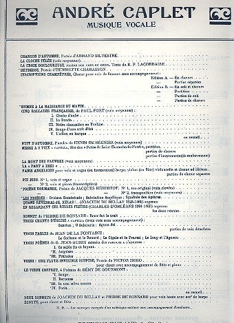 Les prières pour chant et piano