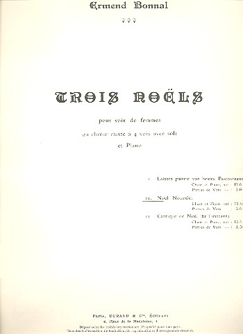 Noel Nouvelet  pour choeur mixte (SSA)