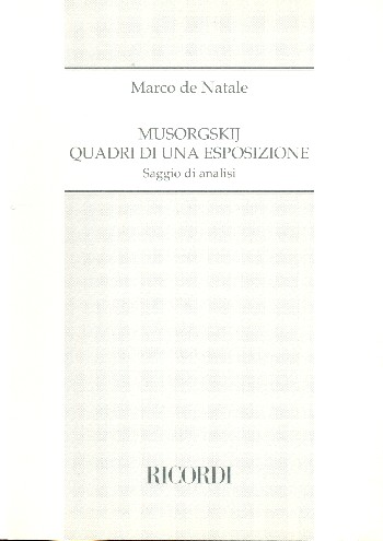 Musorgskij Quadri di una esposizione Saggio di analisi