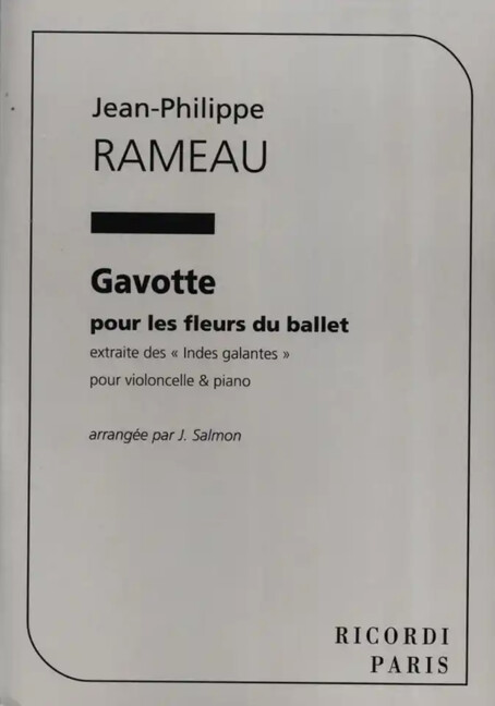 Rameau  Gavotte Violoncelle Et Piano (Salmon