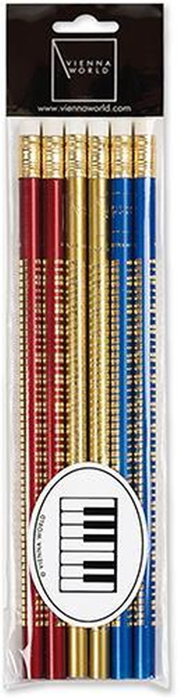 Bleistiftset Tastatur rot/gold/blau