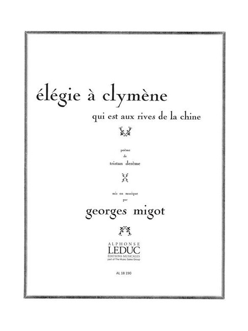 Élégie à elymène qui est aux rives de la chine