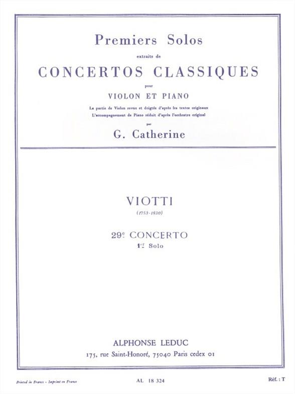 Solo no.1 du Concerto no.29 pour violon et orchestre