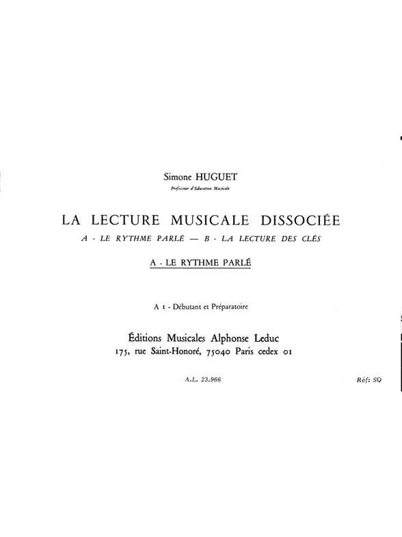 La lecture musicale dissociée A1