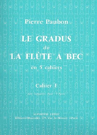 Le gradus de la flûte à bec cahier E