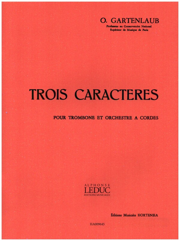 3 Caracteres pour trombone et orchestre a cordes