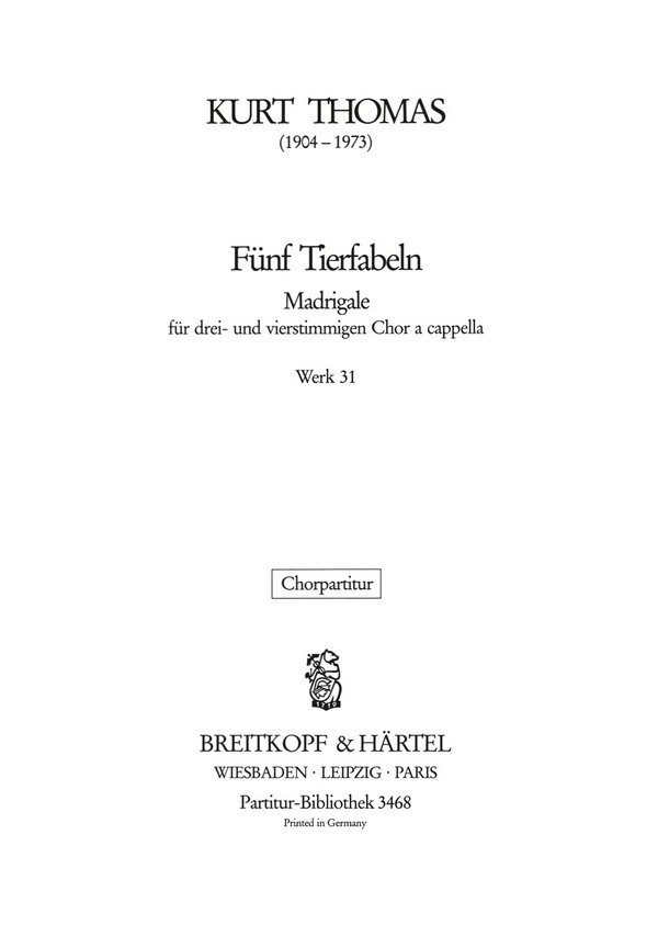 Fünf Tierfabeln Wk 31