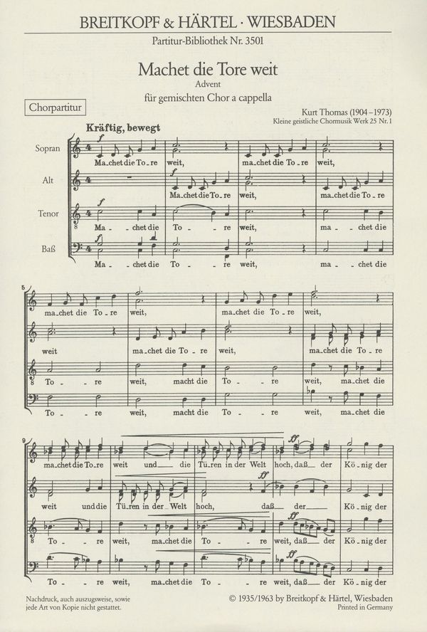 Kleine geistliche Chormusik WK 25 Nr. 1