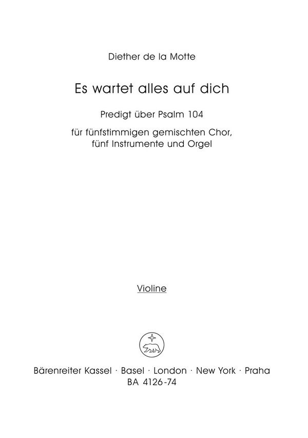 Motte, Diether de la Es wartet alles auf dich