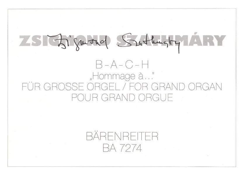 B-A-C-H 'Hommage à ....'