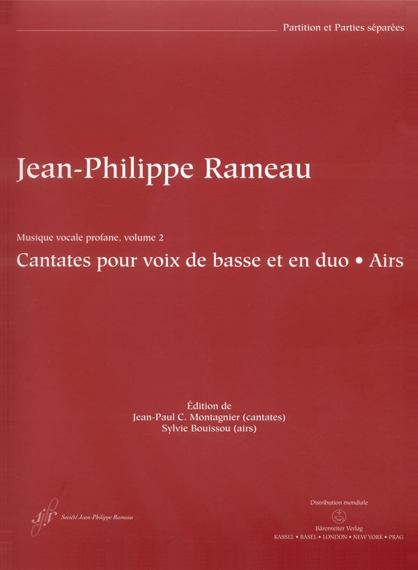 Rameau, Jean-Philippe Cantates pour voix de basse et en duo. Airs