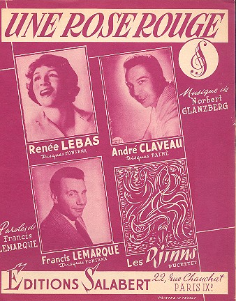 Un rose rouge: por chant et piano