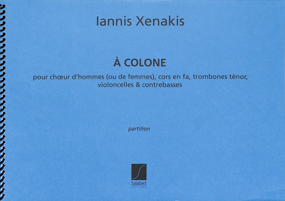 À Colone pour choeur d'hommes (choeur