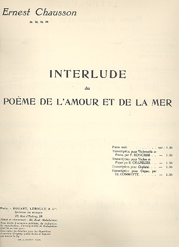 Interlude du poème de l'amour et de la mer