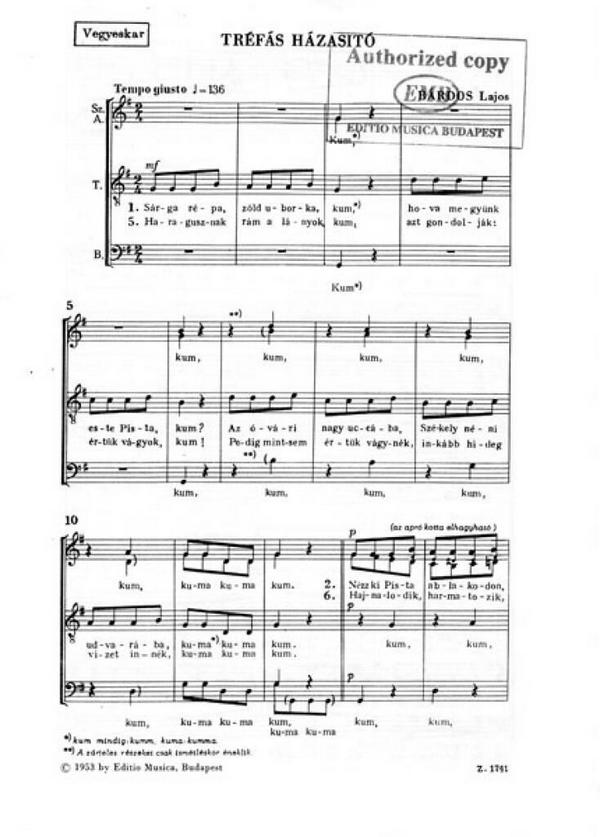 Tréfás házasitó on folk texts :